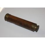 A wooden and brass three draw telescope by Dixey of