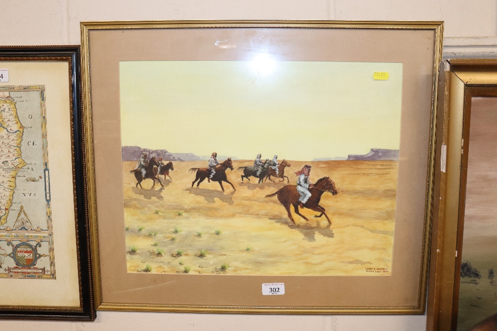 Terry M. Fennell, Arabian Desert scene, signed Riy