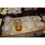 A quantity of various moulded glassware etc.