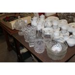 A quantity of various cut glassware to include vas