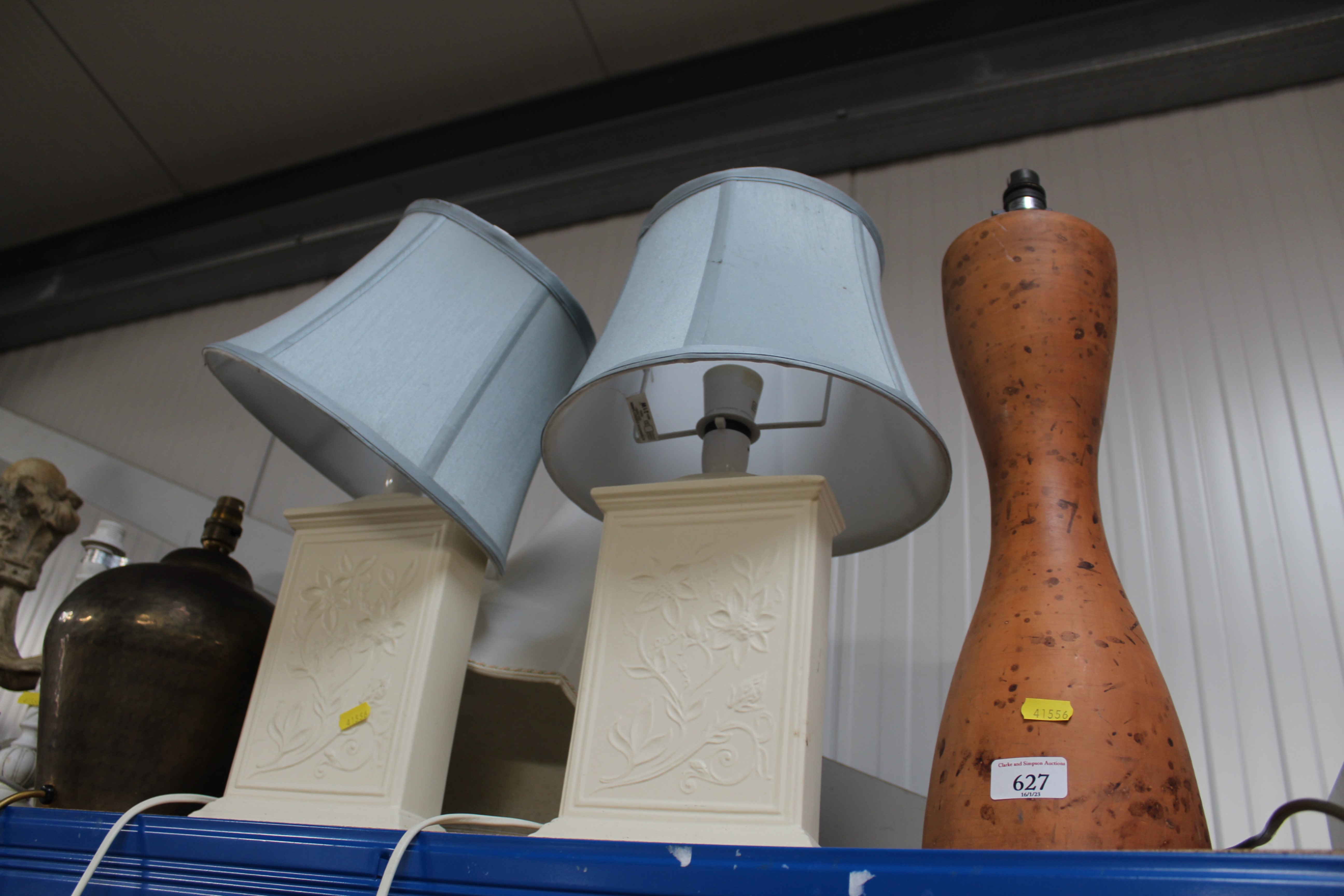 Five various table lamps