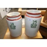 Two large storage jars, numbered 20 and 25