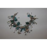 A Hallmarked Sterling silver and turquoise Studio