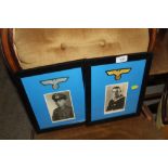A pair of German Army and Navy framed portrait picture wit