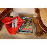 A bag and a box of various vintage War Game and Mo