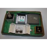 A box of miscellaneous silver and white metal jewe