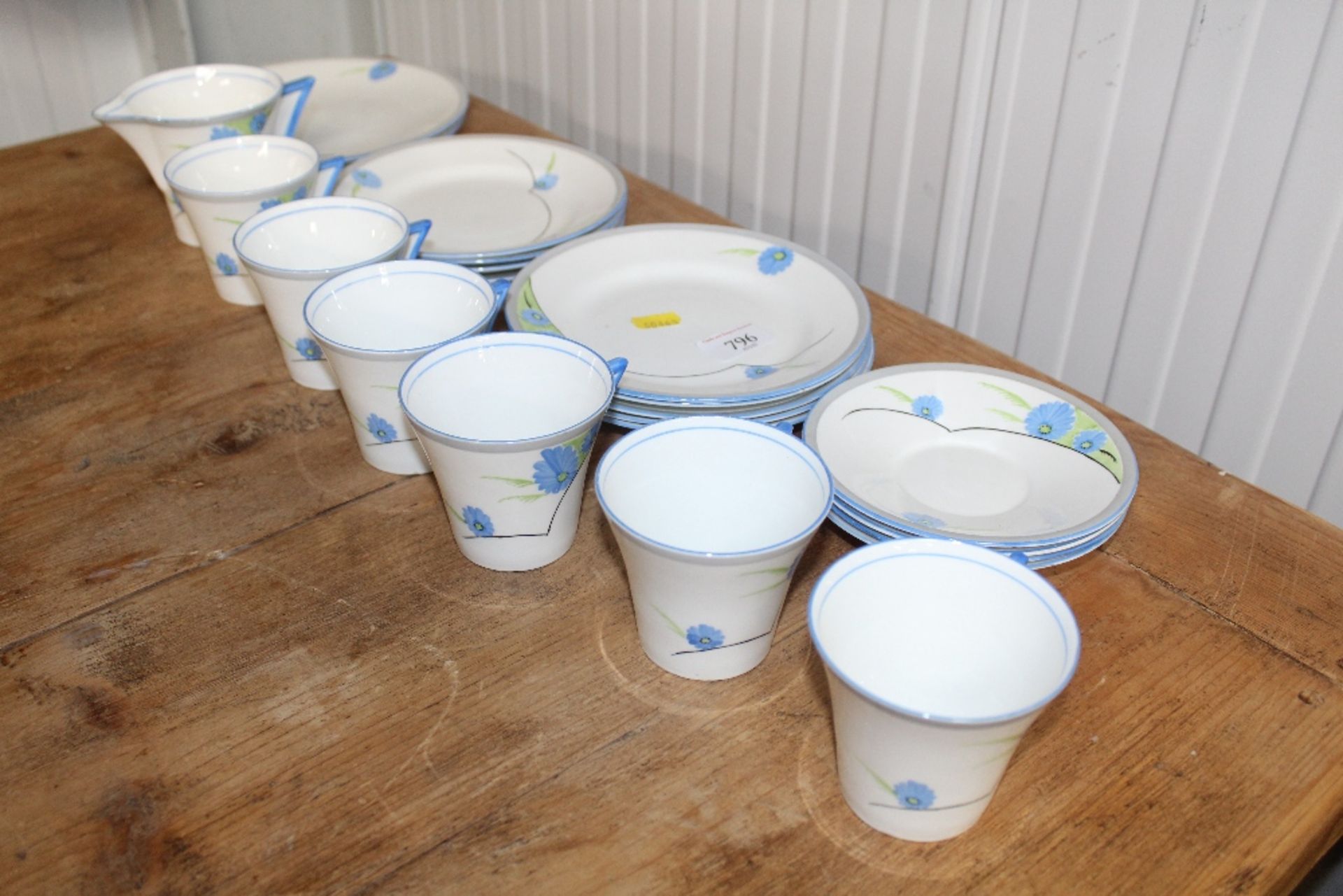 A collection of Windsor china hand painted teaware