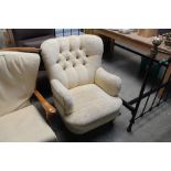 A button back upholstered armchair AF