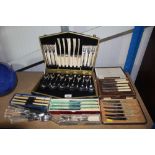 A Sheffield England cased set of cutlery together