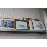 A collection of prints, two depicting river scenes