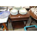 A mahogany two tier side table