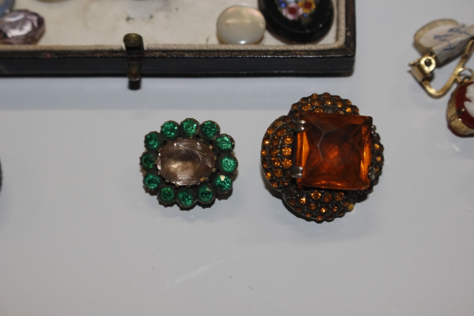 A box containing a pair of micro mosaic ear-rings; - Image 6 of 12