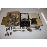 A quantity of various silver plated cutlery to inc