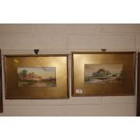 F. Pearson, pair of watercolours depicting rural s