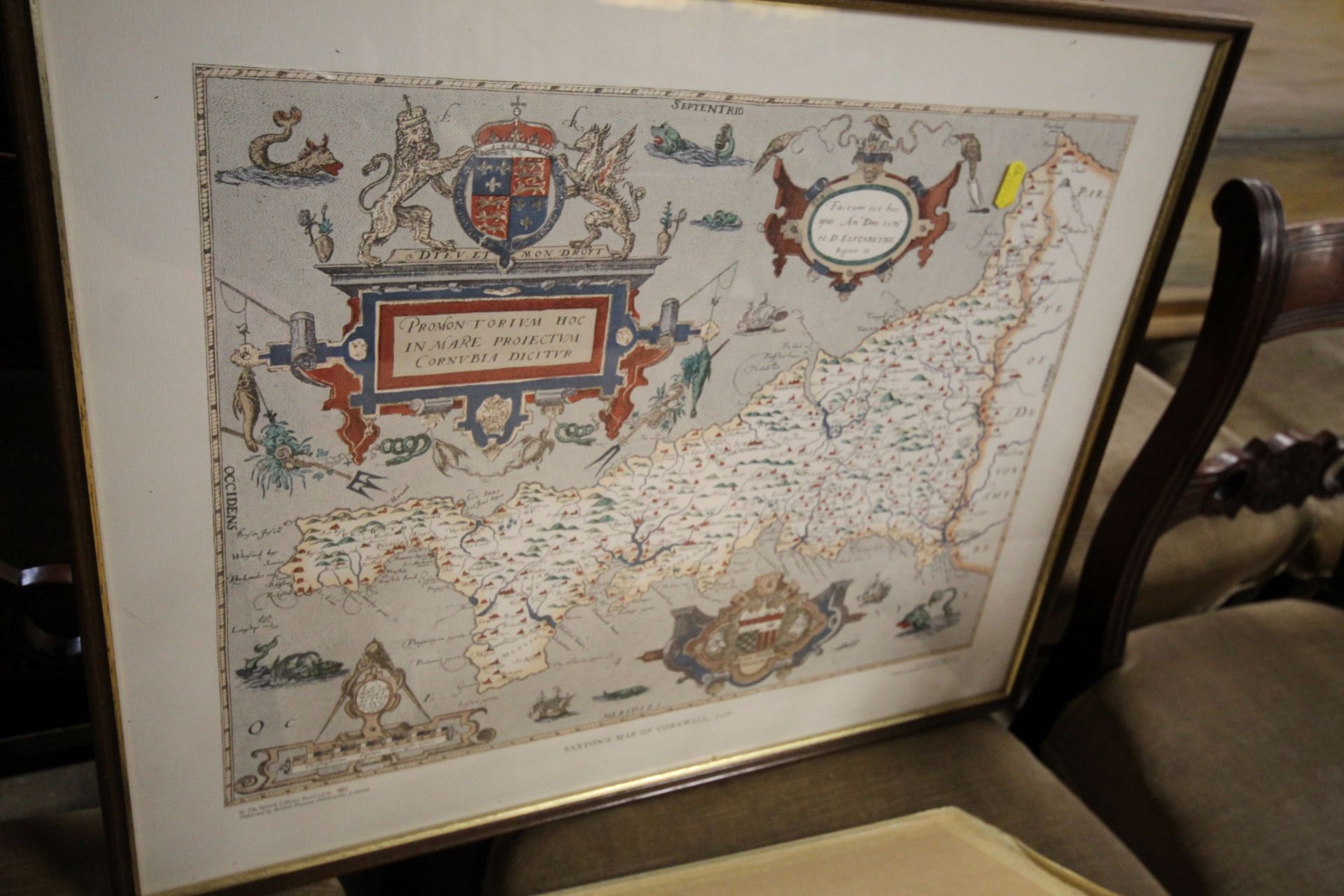 Two framed and glazed maps, Hampshire and Cornwall - Image 3 of 3