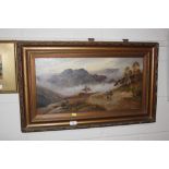 19th Century school, oil on canvas figure herding