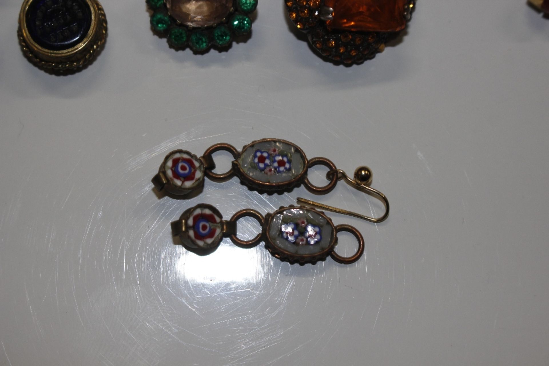 A box containing a pair of micro mosaic ear-rings; - Image 2 of 12