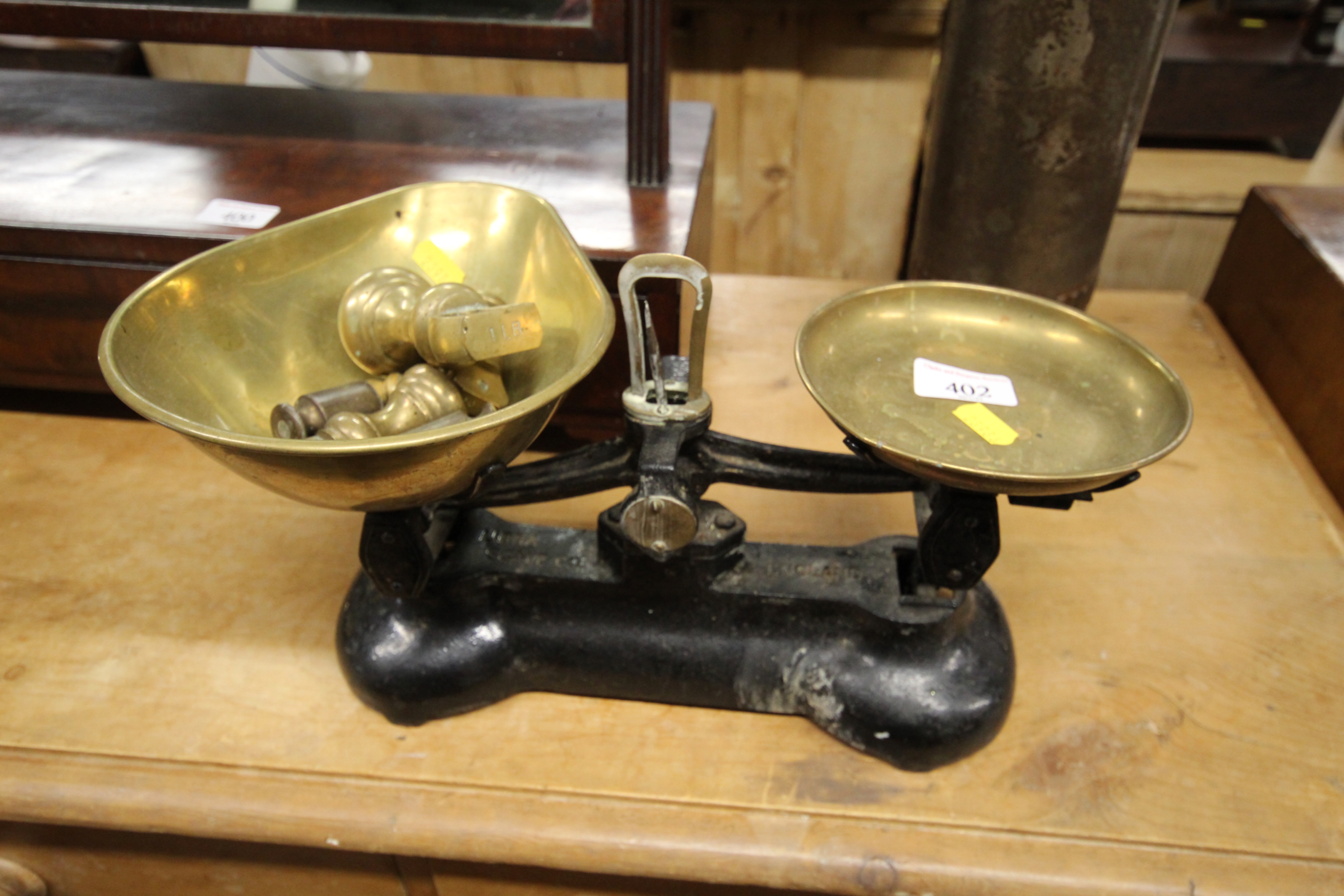 A set of Libra Scale Co. scales and weights