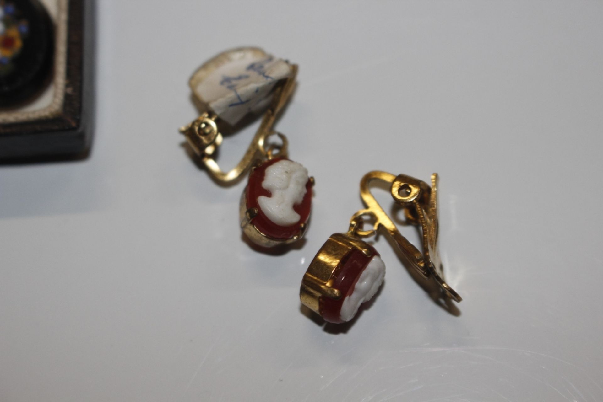 A box containing a pair of micro mosaic ear-rings; - Image 9 of 12