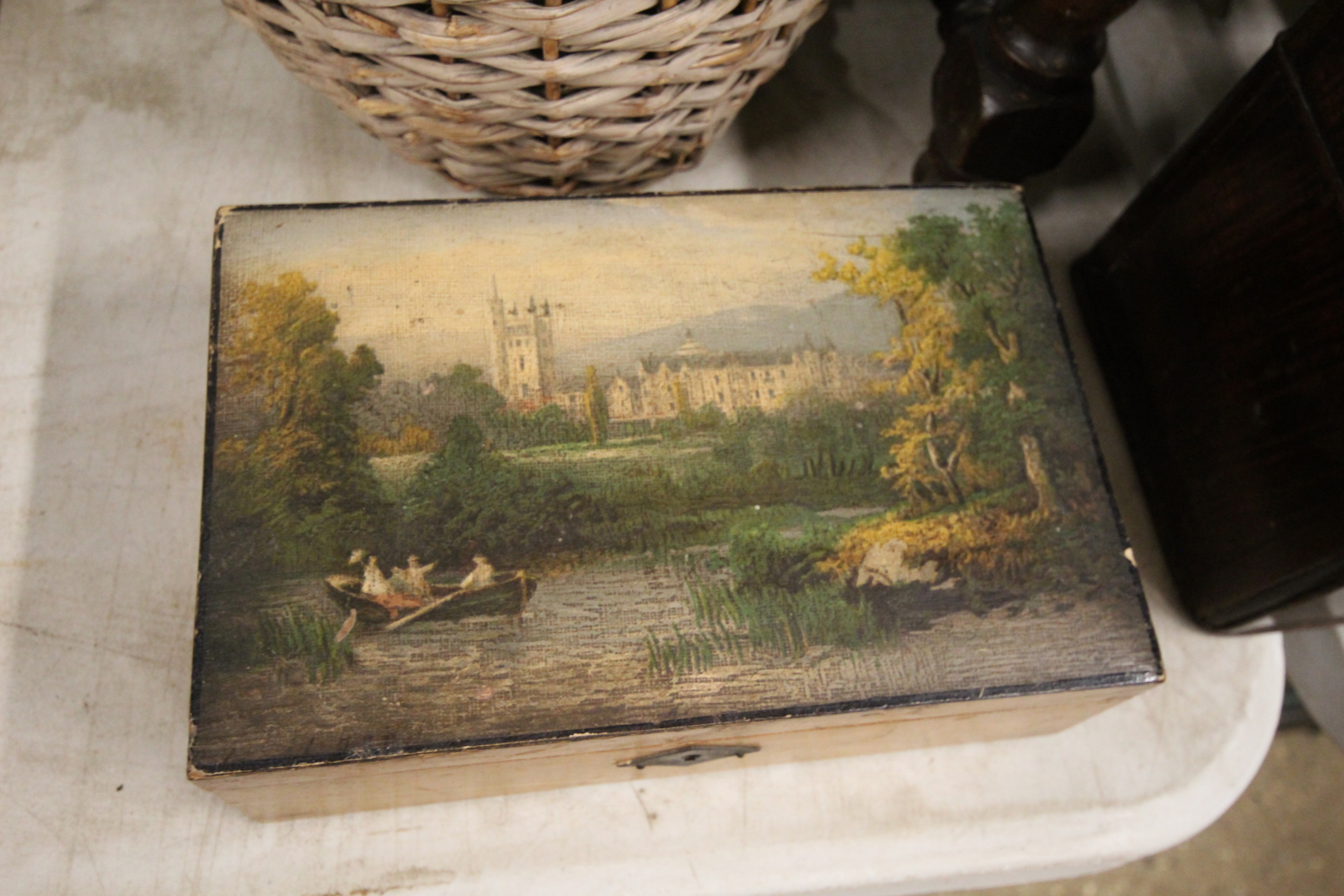 A 19th Century tea caddy; and a small carved oak s - Image 5 of 5