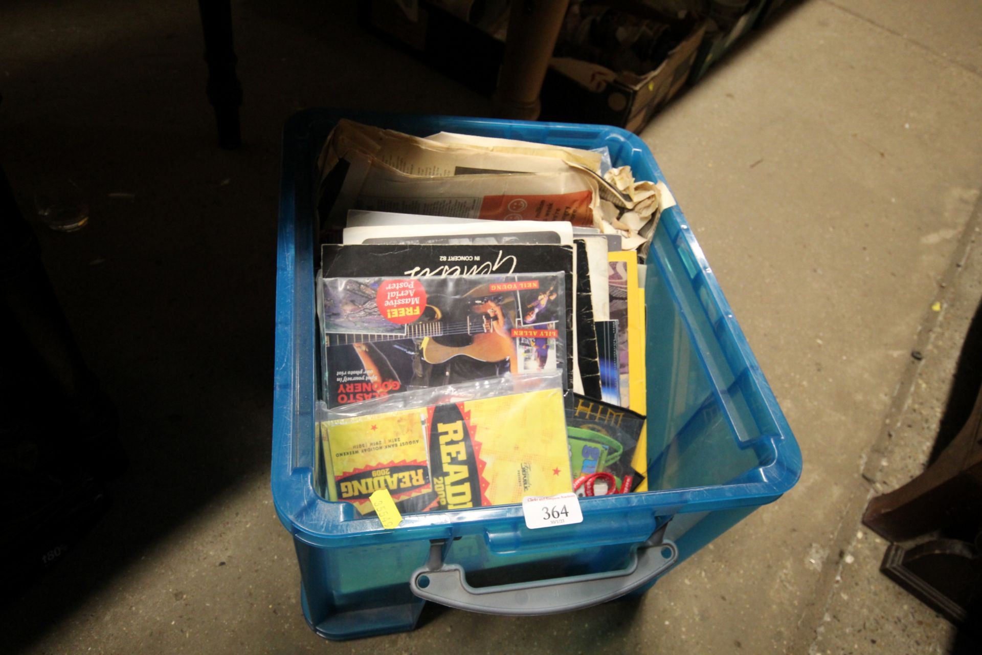 A box containing various music related magazines,