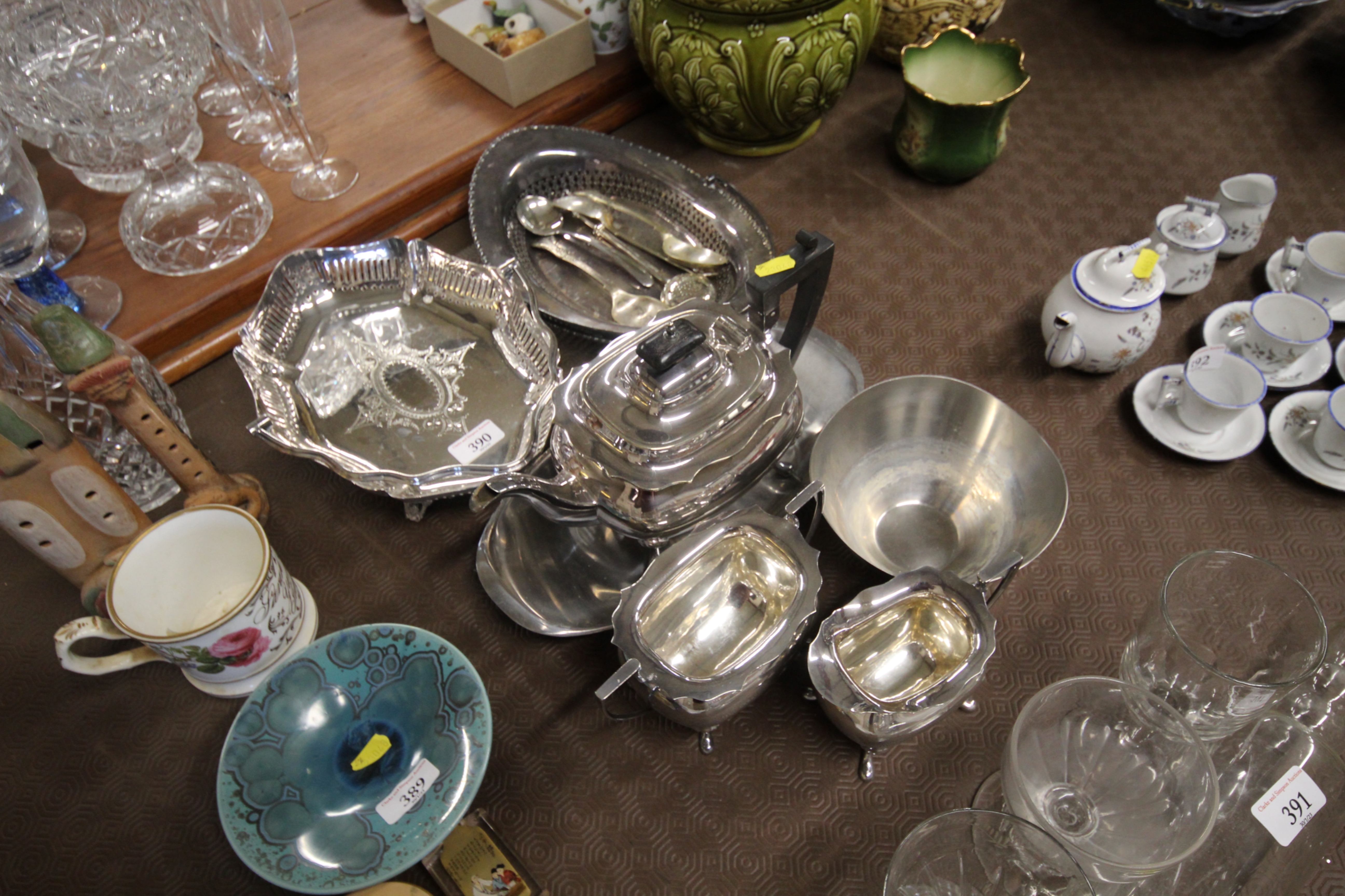 A quantity of various silver plated ware