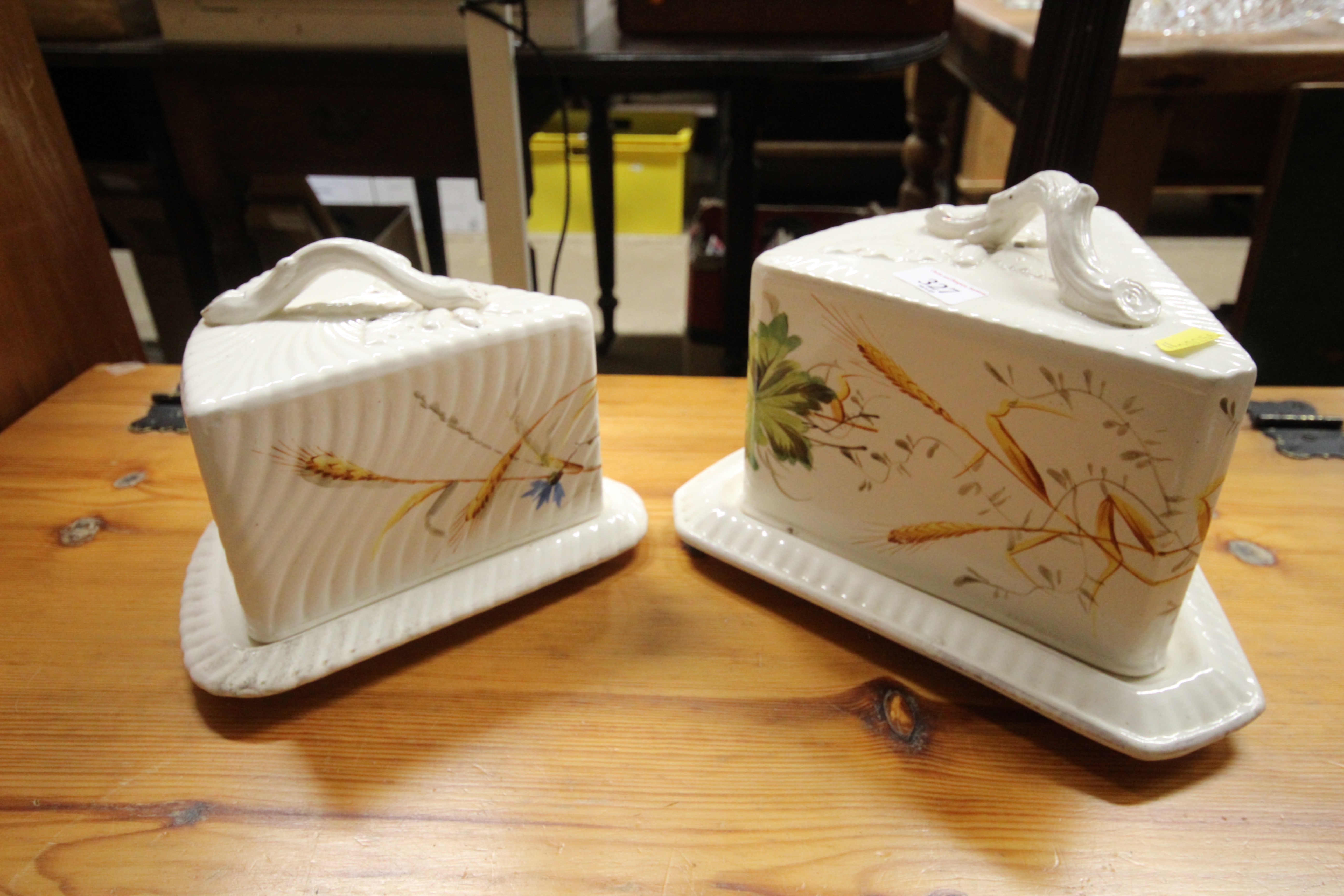 A pair of Victorian floral decorated cheese dishes - Image 3 of 3