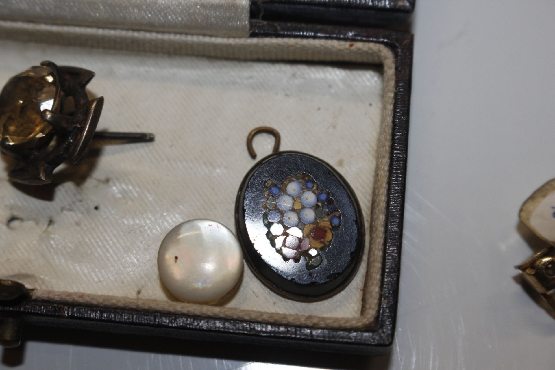 A box containing a pair of micro mosaic ear-rings; - Image 11 of 12