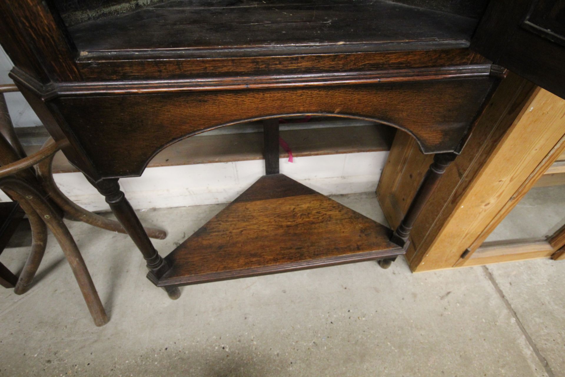 A Georgian oak corner cupboard on stand, the inter - Image 4 of 4