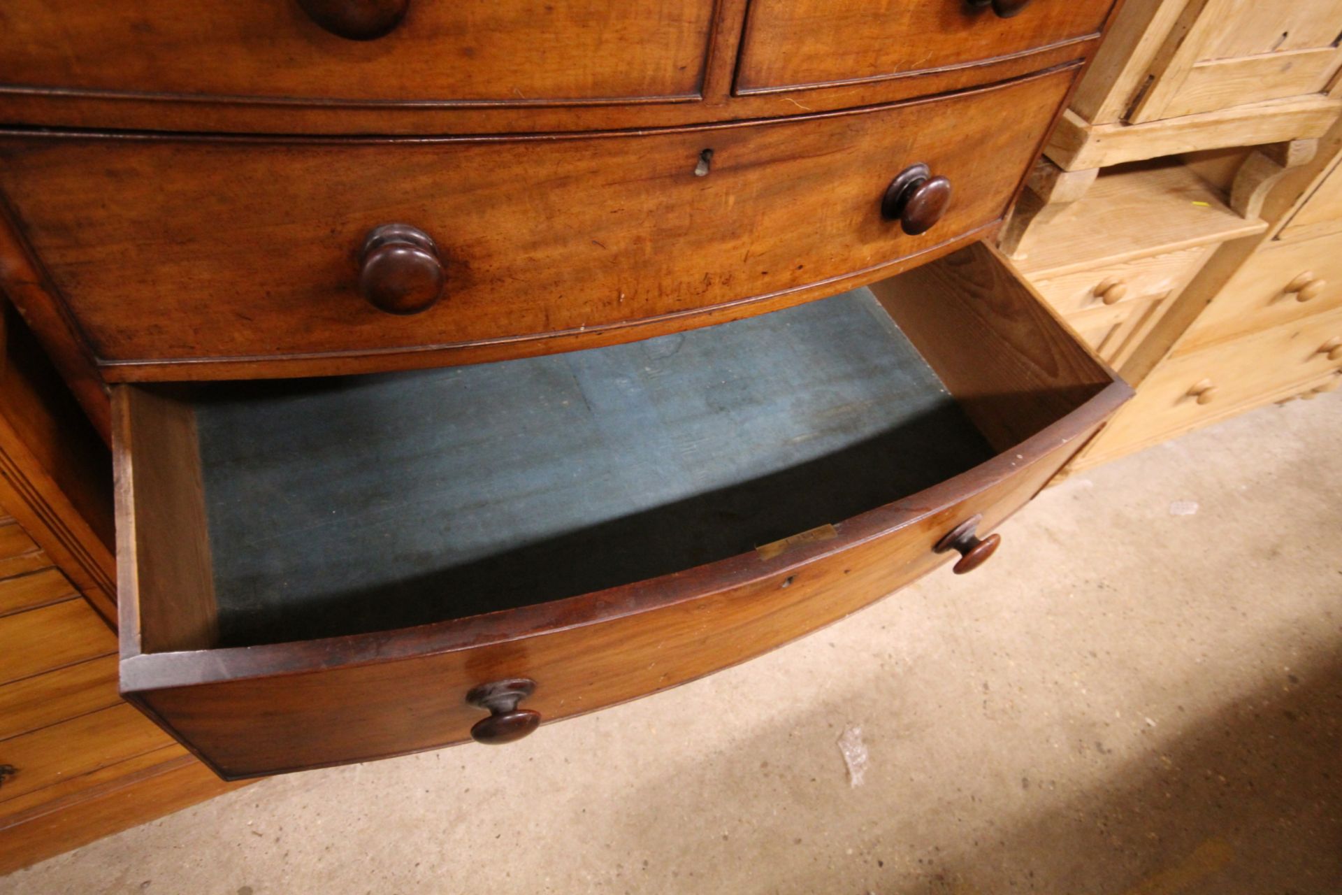 A Victorian bow front chest fitted two short over - Image 2 of 3