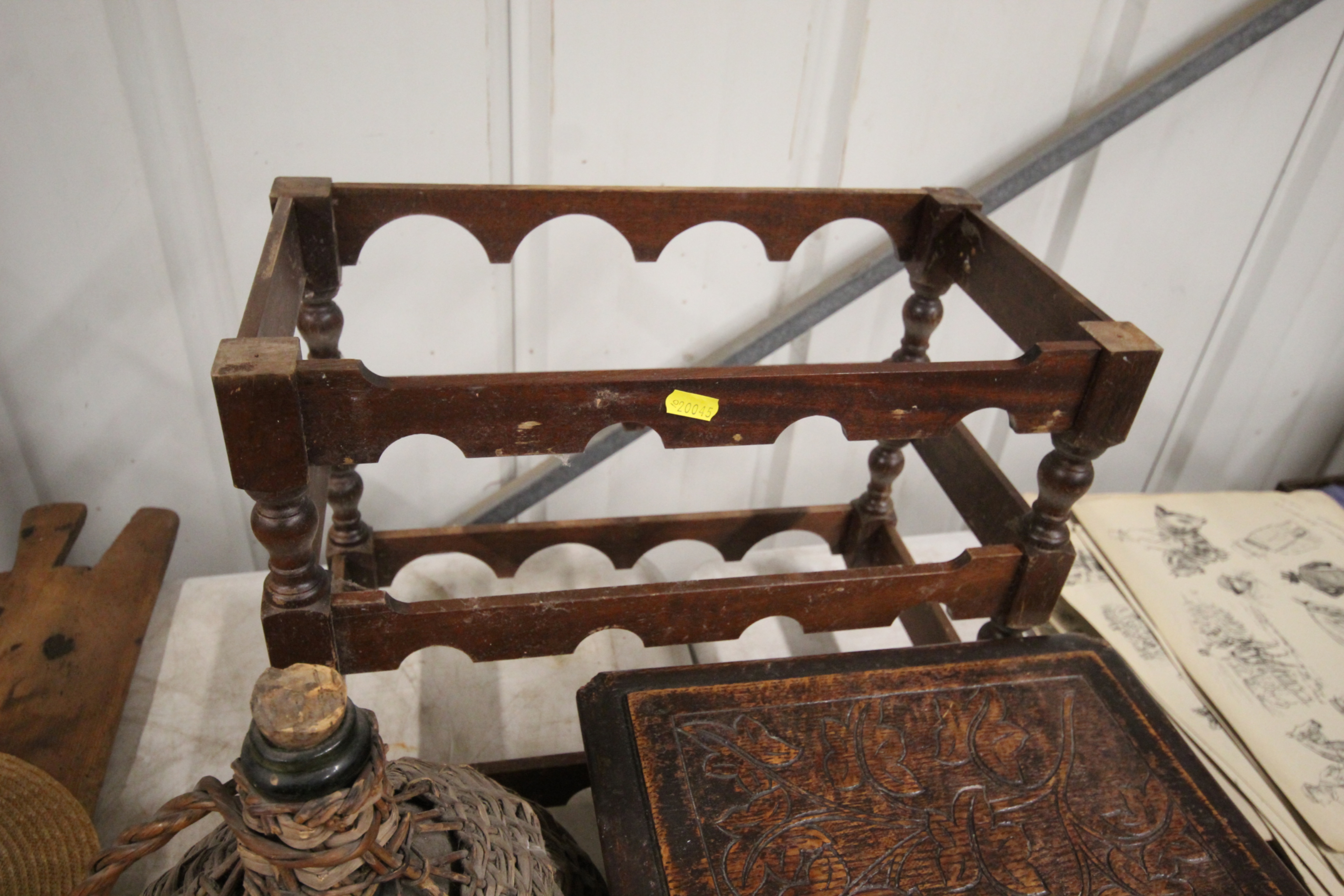 A 19th Century tea caddy; and a small carved oak s - Image 2 of 5