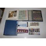 Three albums of various stamps and First Day cover