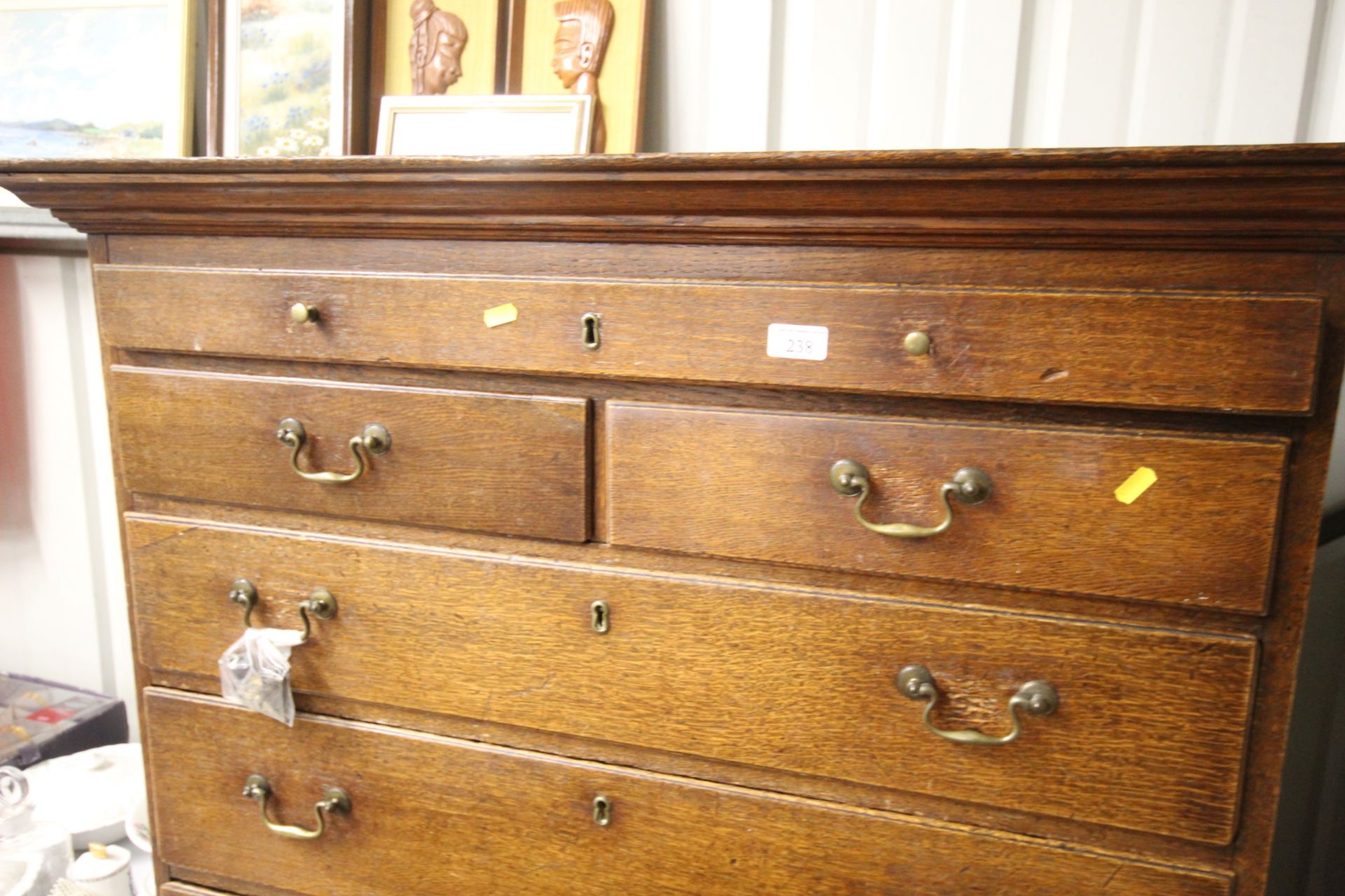 An antique chest on chest raised on bracket feet - Image 2 of 7