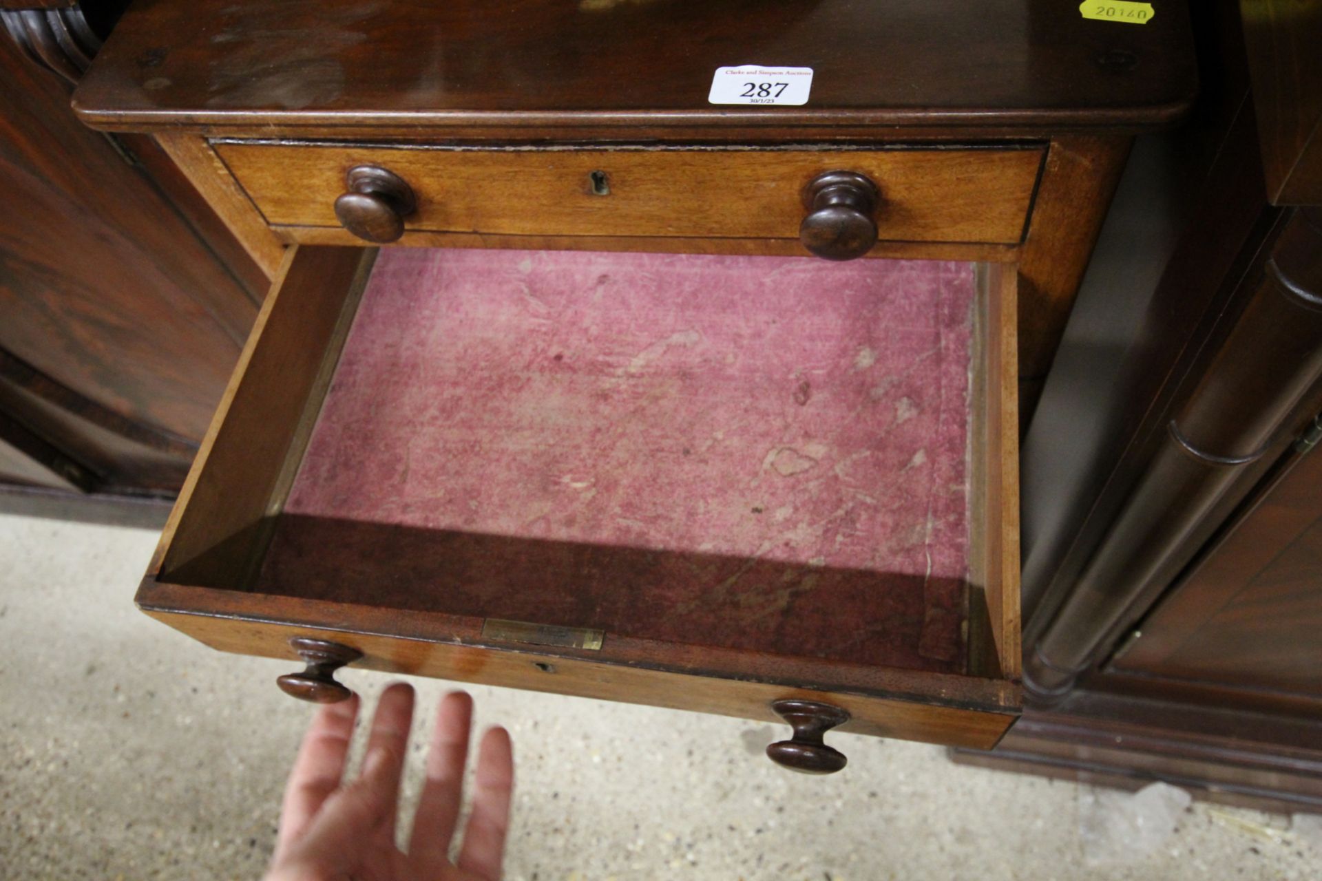 A 19th Century side table fitted two drawers raise - Image 2 of 2