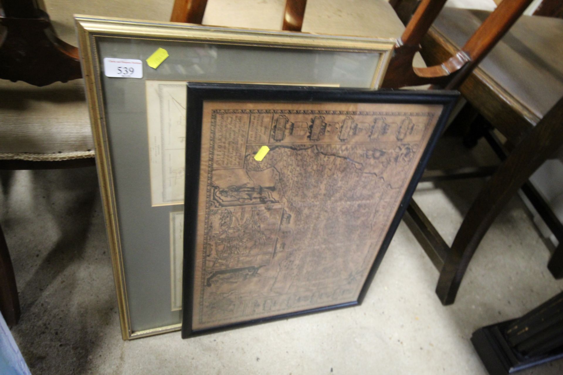 Two framed and glazed maps of Suffolk