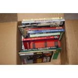 A box of various motor cycle related books with ve