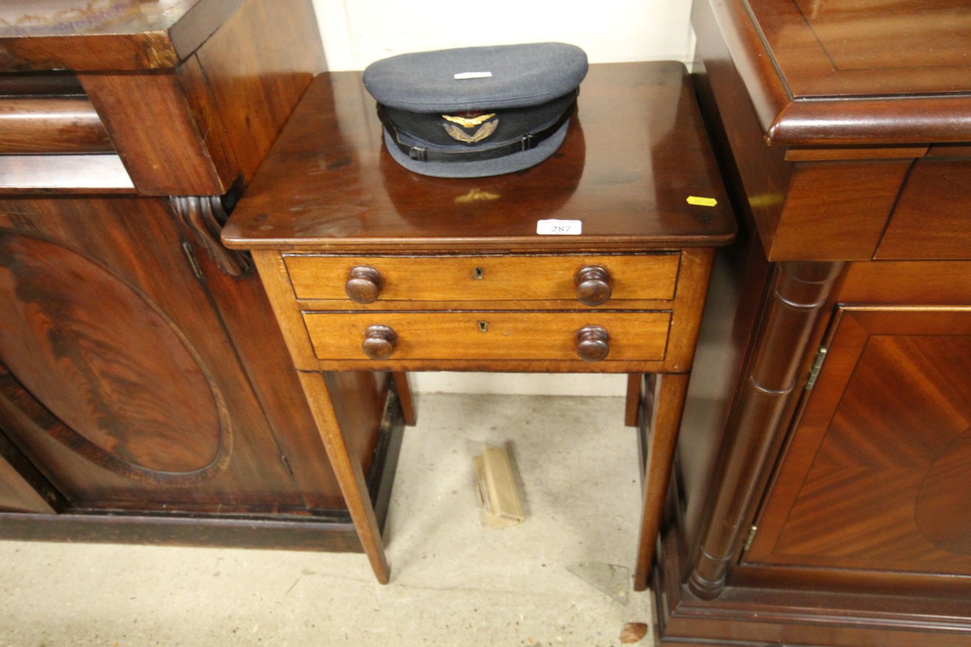 A 19th Century side table fitted two drawers raise