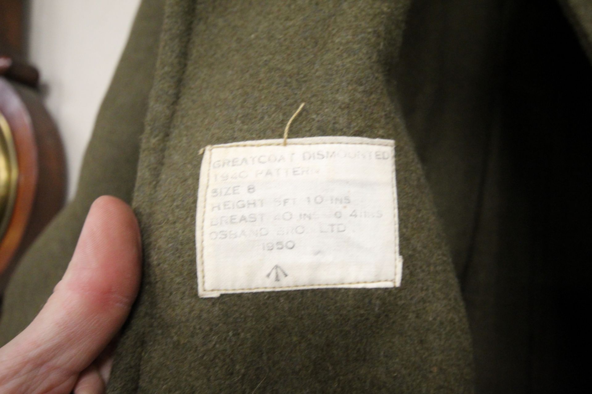 A Great Coat, 1940 pattern dated 1950 - Image 4 of 6