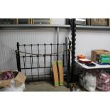 A brass and iron style double bed frame