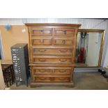 A Thomas Ville oak chest fitted six drawers AF