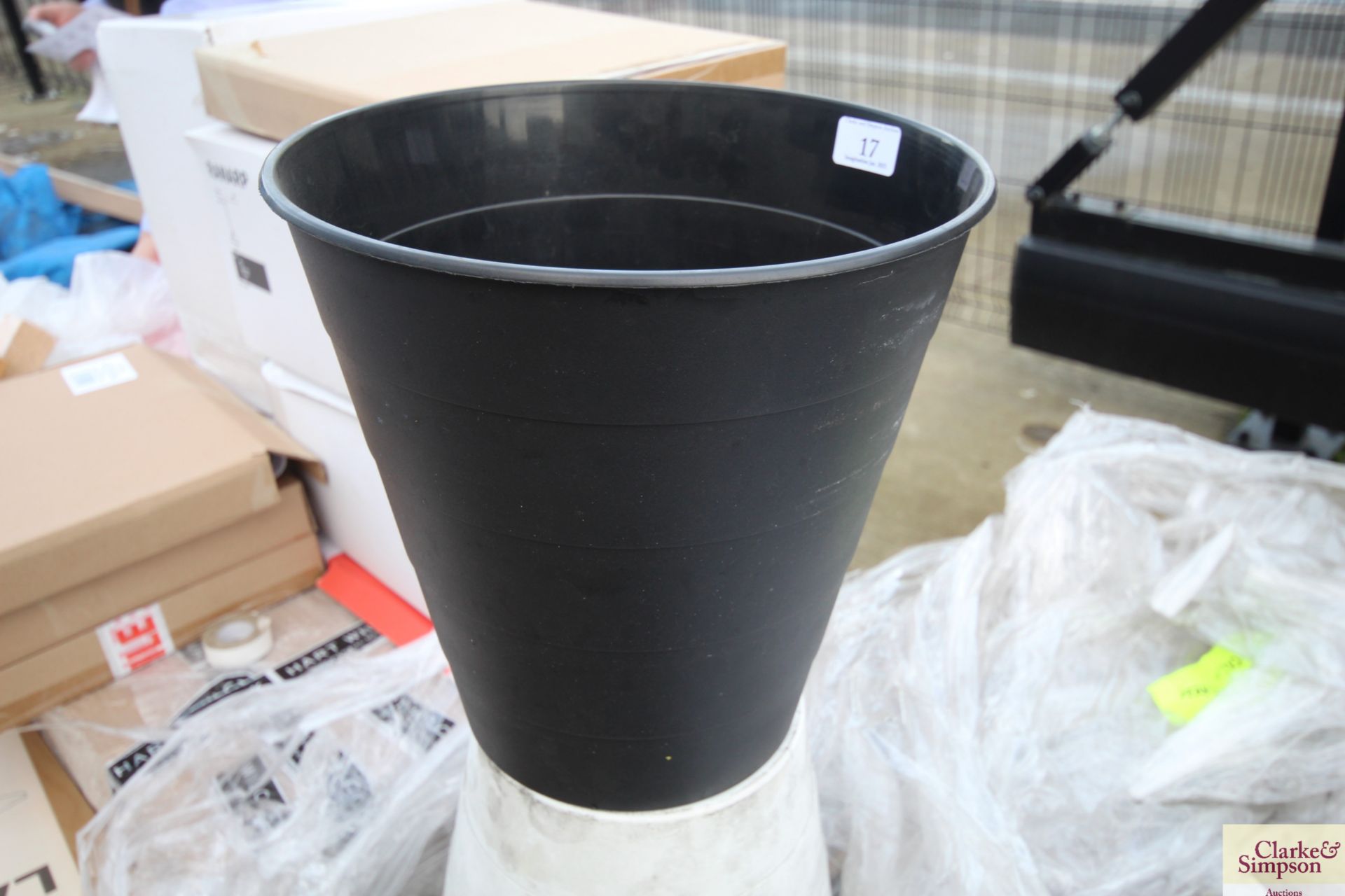 Pallet with a quantity of Ikea white and black plastic dustbins; ceramic plant pots etc. V - Image 6 of 8