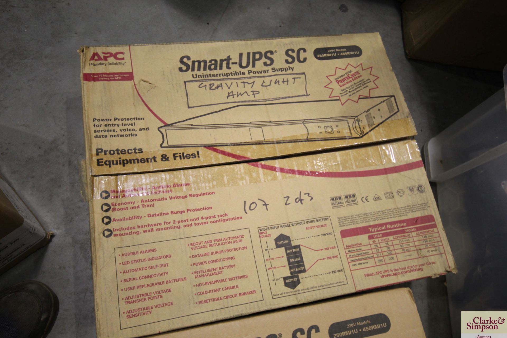 2X APC Smart UPS uninterrupted power supplies, and a Crown six channel Professional power amplifier. - Image 4 of 5