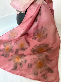 Handmade Silk Scarf (Cosmos) Inspired by Nature - Image 2 of 2