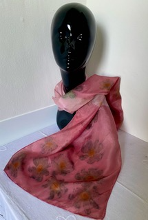 Handmade Silk Scarf (Cosmos) Inspired by Nature
