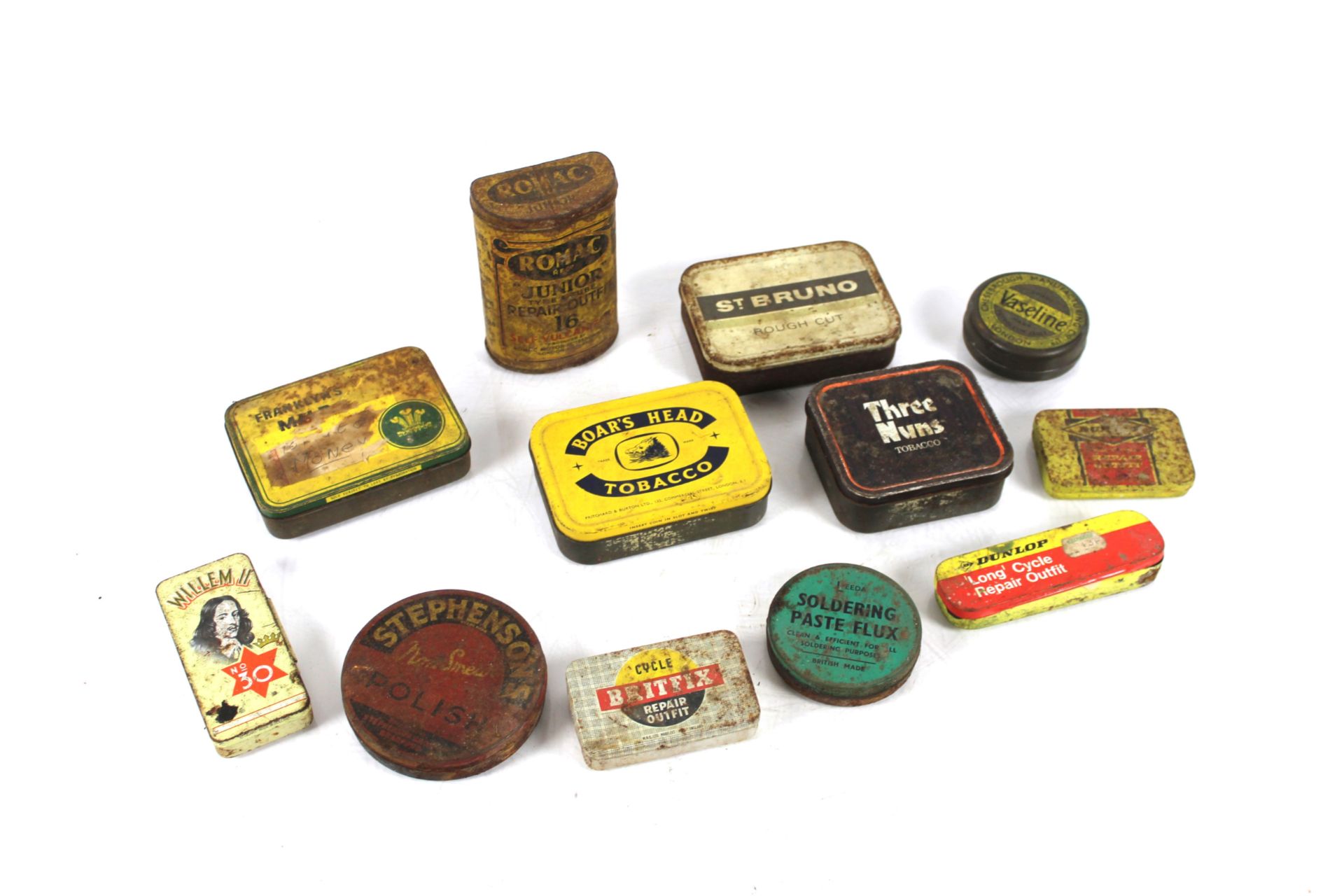 A small box of various collectable tins including