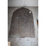 An 18th Century ornate cast iron fireback