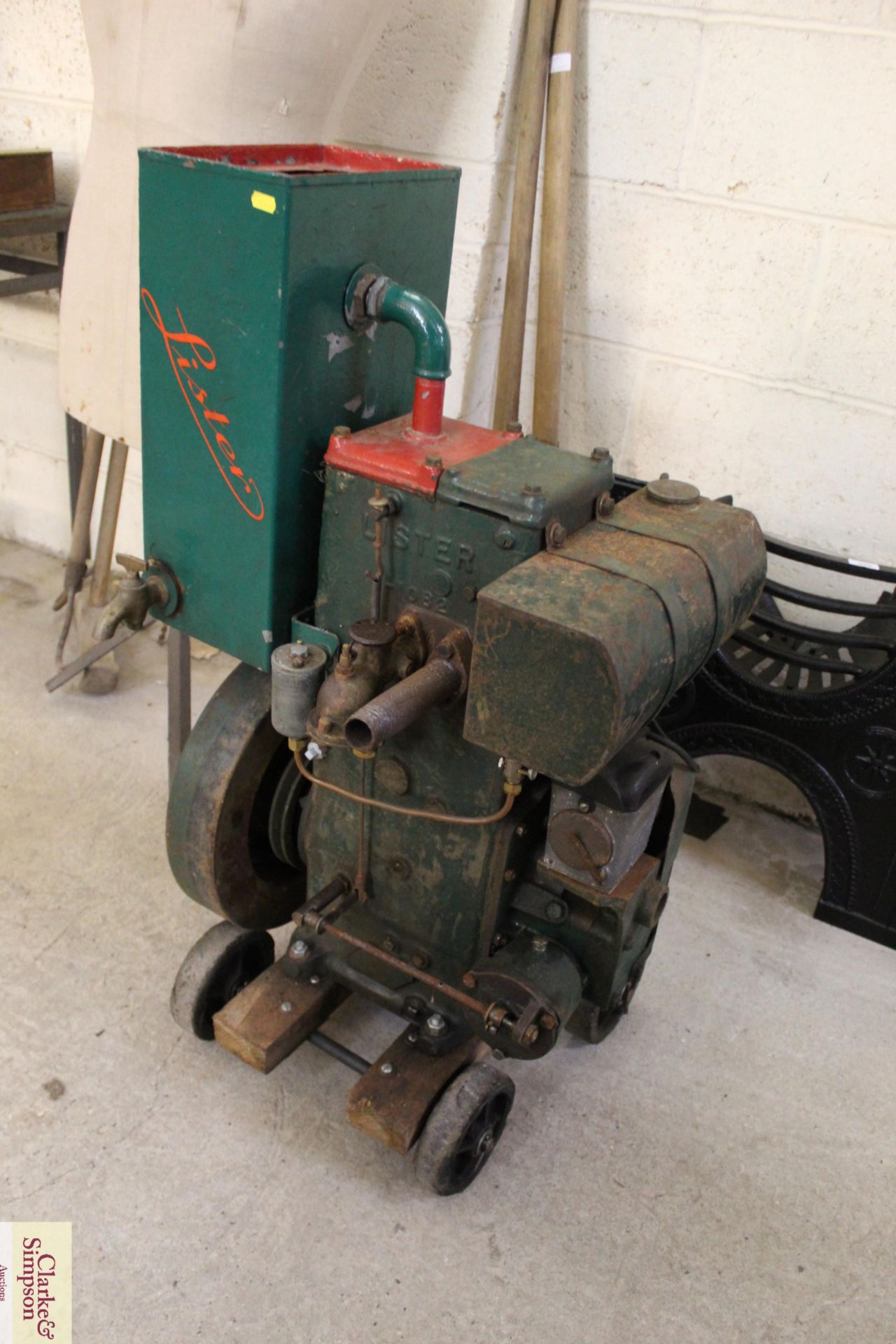 A Lister D stationary engine on trolley base - ven - Image 2 of 19