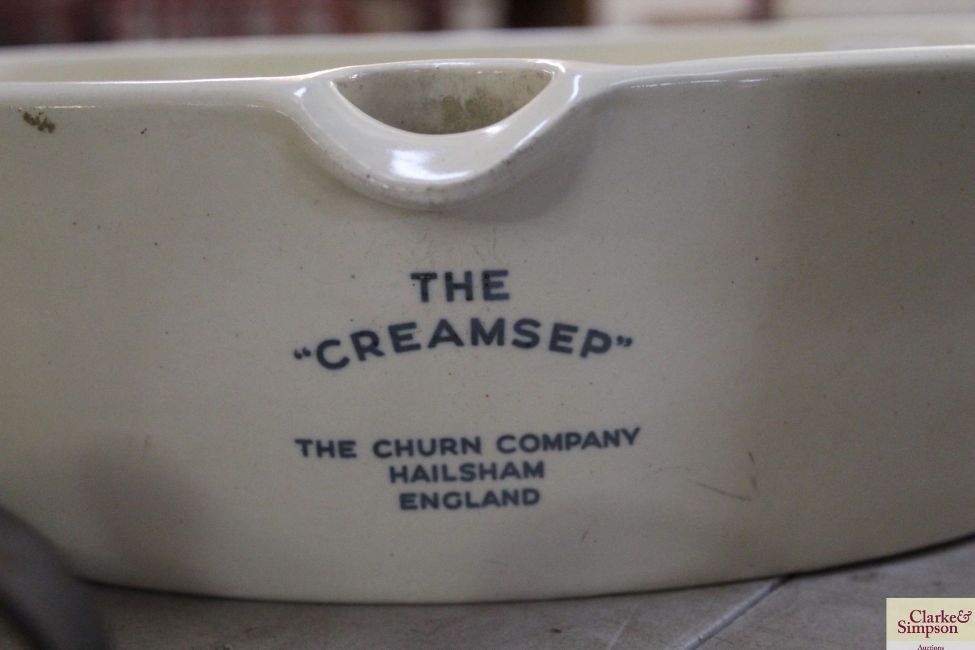 A large ceramic creamer by The Church Churn Co. of - Image 3 of 3