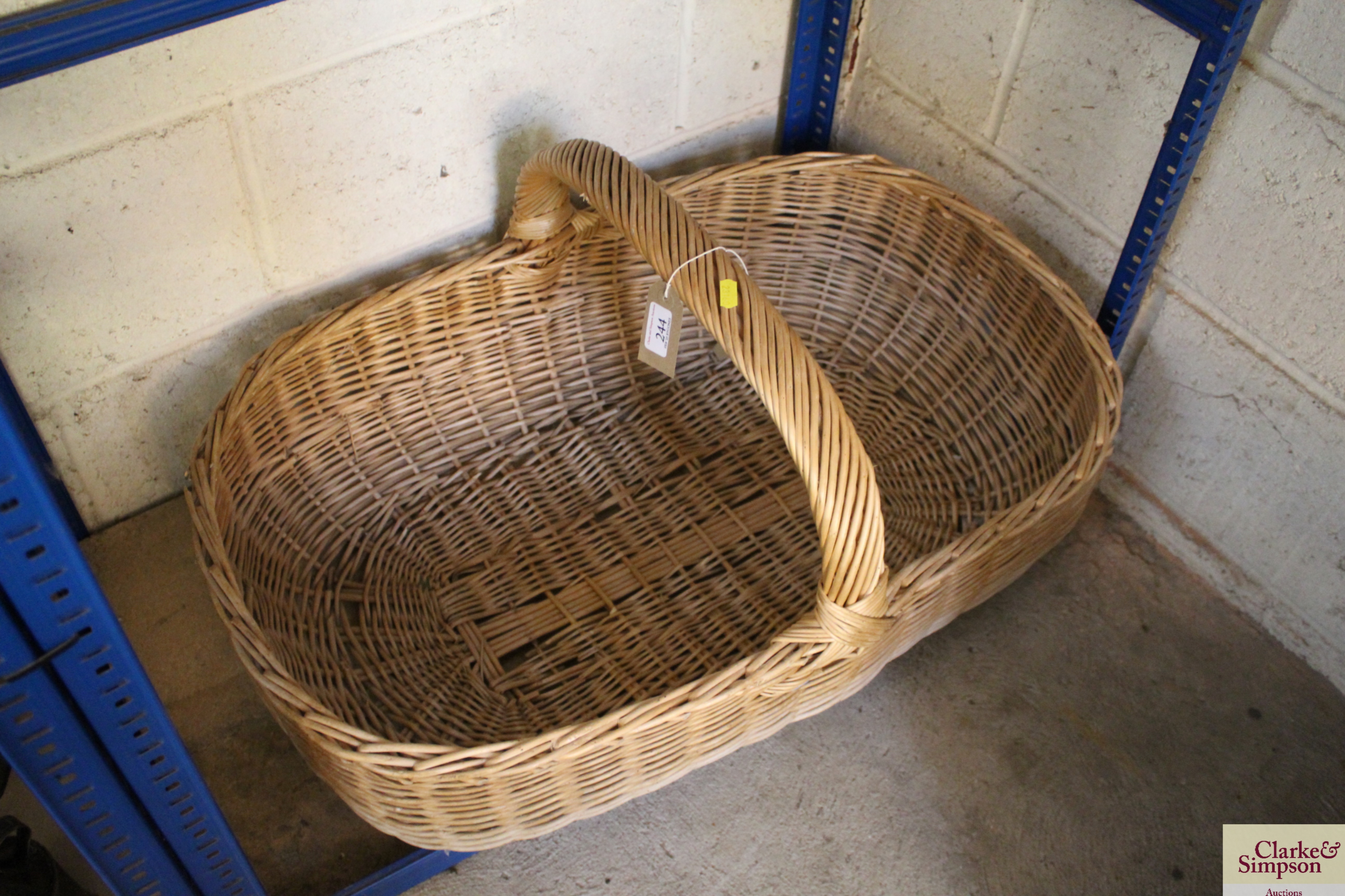 A large wicker basket, approx. 32" x 20" - Image 2 of 2