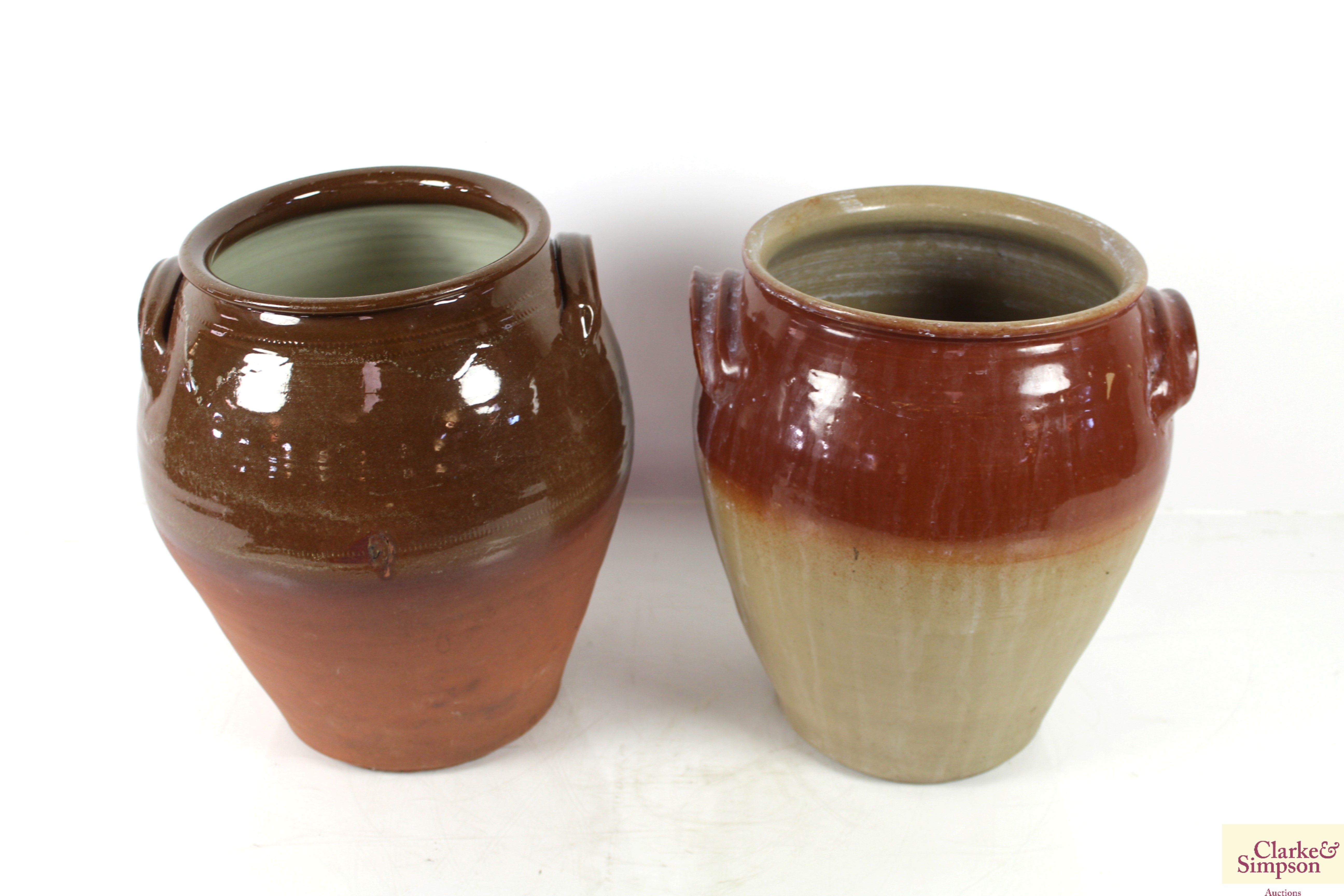 Two stoneware olive jars - Image 2 of 4